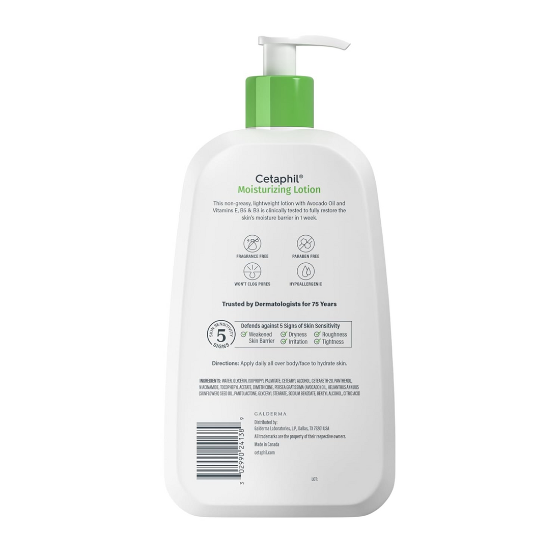 Cetaphil Face & Body Moisturizer, Hydrating Moisturizing Lotion for All Skin Types, Suitable for Sensitive Skin, NEW 20 oz, Fragrance Free, Hypoallergenic, Non-Comedogenic