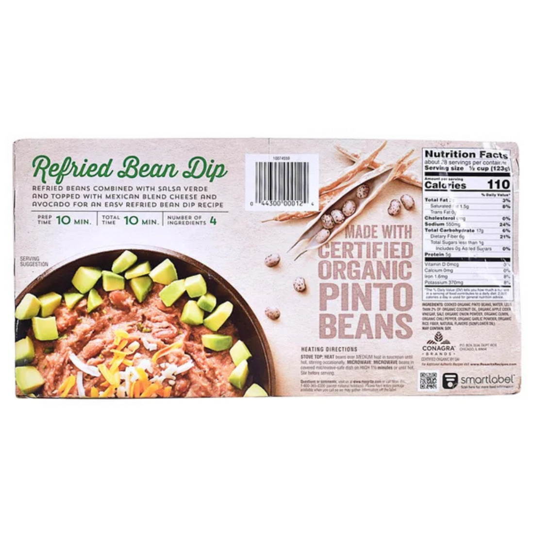 Rosarita Organic Refried Beans, 16 oz., 8-count