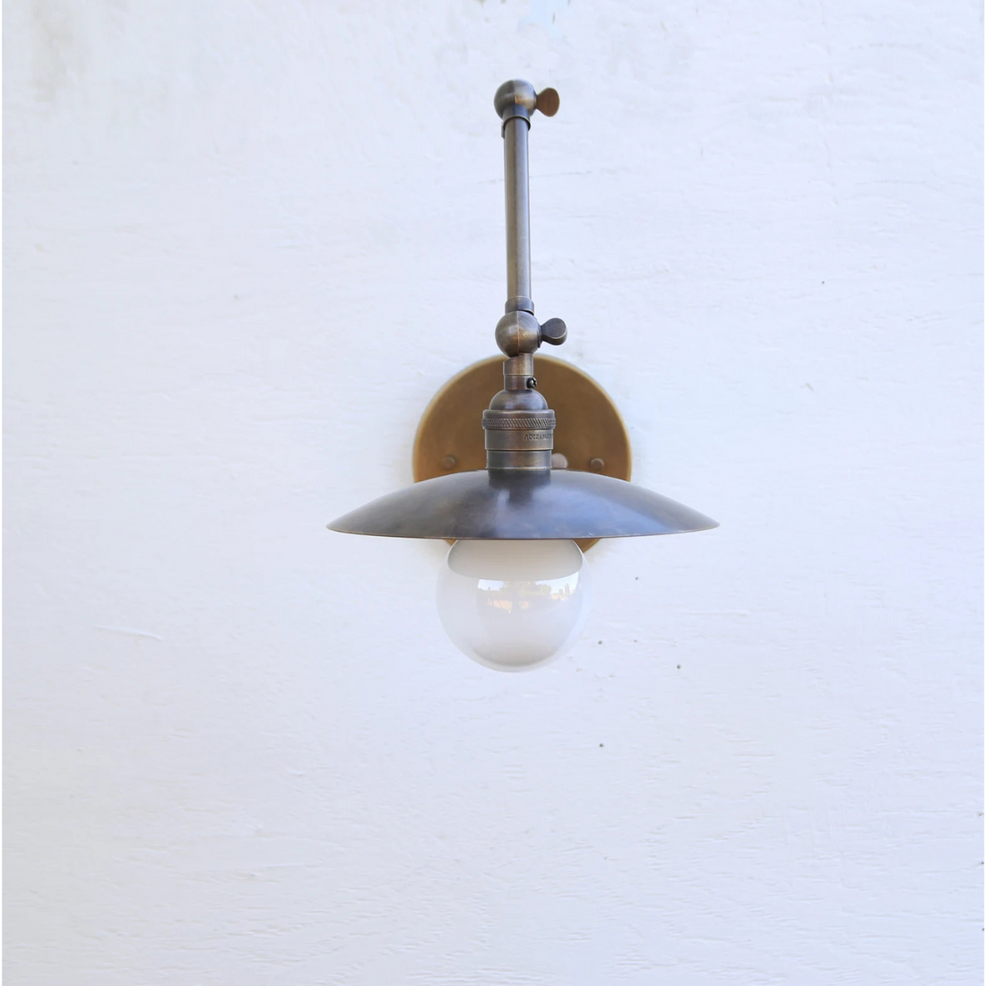 3-Brass Swivel Wall Light with 8" Dome Shade