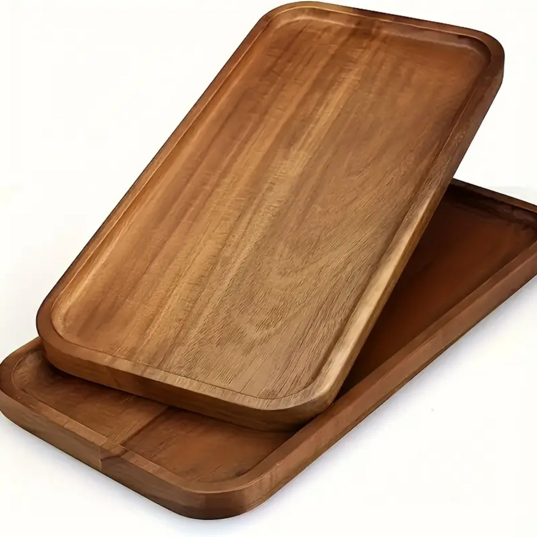 2Pcs Acacia Wood Tray Set - Zornits