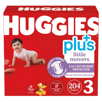 Huggies Plus Diapers Size 3, 204-count