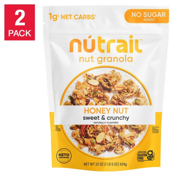 NuTrail No Sugar Added Keto Nut Granola Honey Nut 1-pack 22 oz.