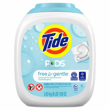 Tide Pods HE Laundry Detergent Pods, Free & Gentle, 152-count