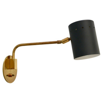 Articulated One-Light Wall Lamp – Mid-Century Modern Brass Sconce