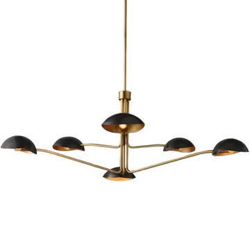 6 light brass sputnik vintage round spider dome chandelier fixture