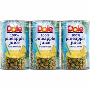 Dole 100% Pineapple Juice, 46 fl oz, 3-count