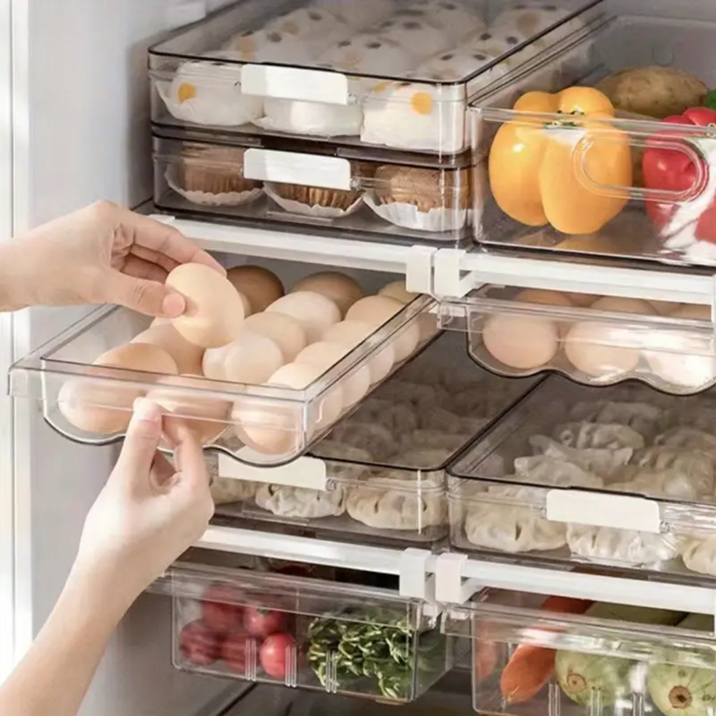 1pc Rolling Drawer Type Refrigerator Egg Box - Zornits