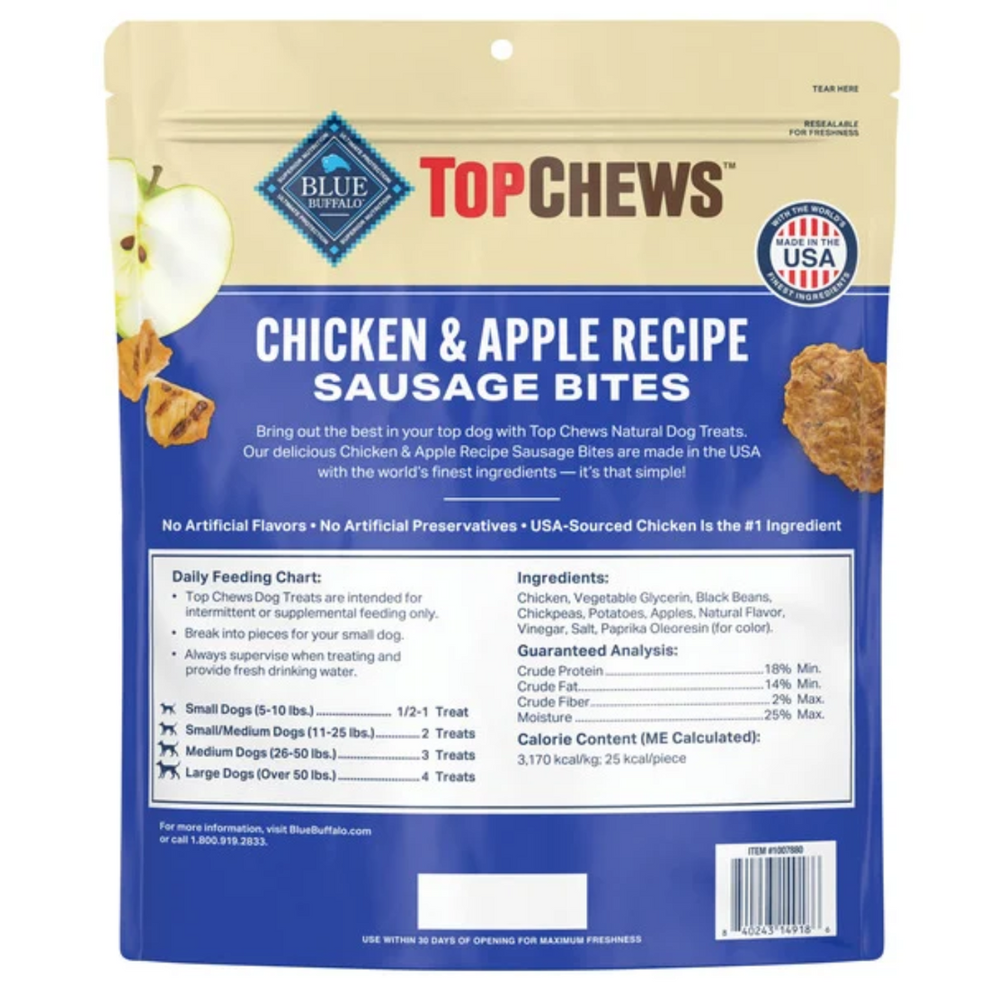 Top Chews Chicken & Apple Sausage Bites, 40 oz