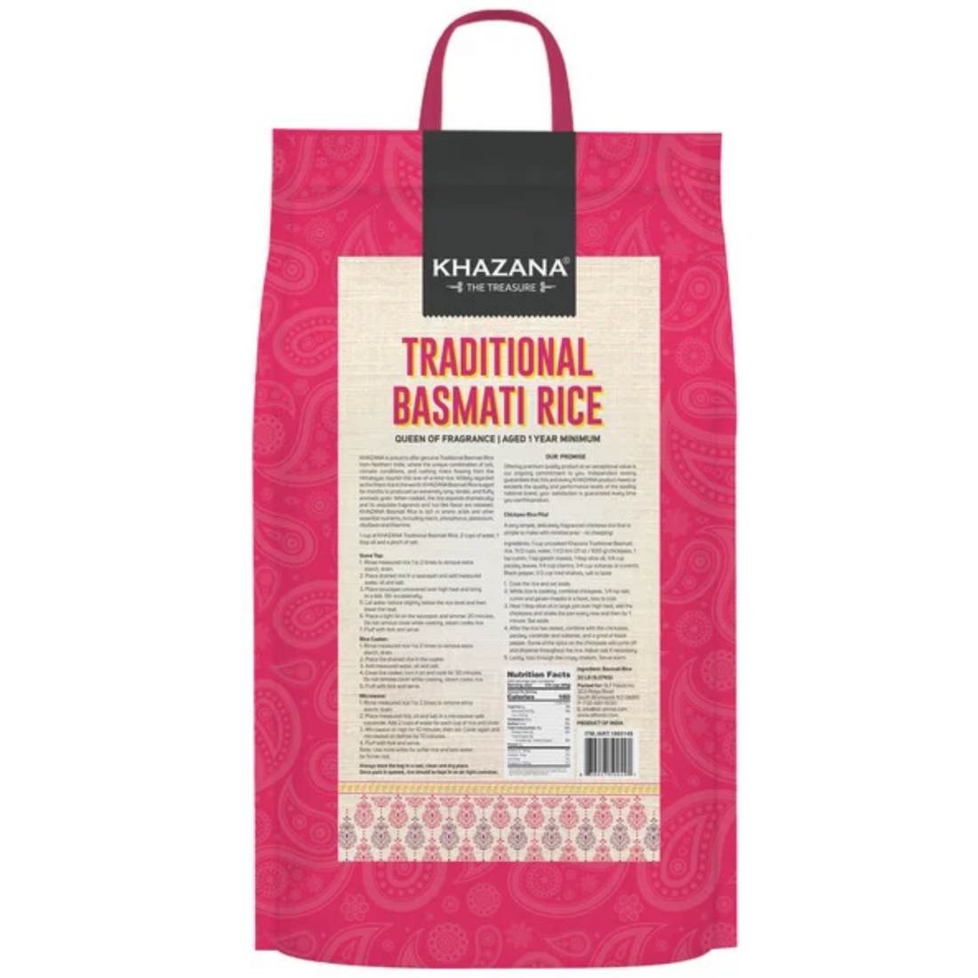 Khazana Traditional Basmati Rice, 20 lbs