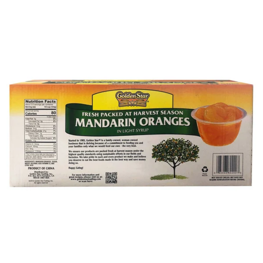 Golden Star Mandarin Oranges, 4 oz, 20-count
