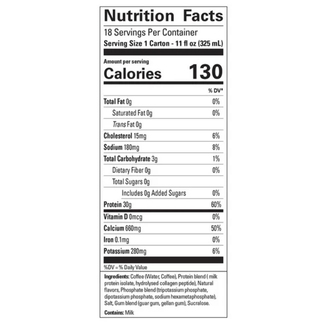 Joyburst 30g Protein Coffee Shakes, Dark Roast, 11 fl oz, 18-pack