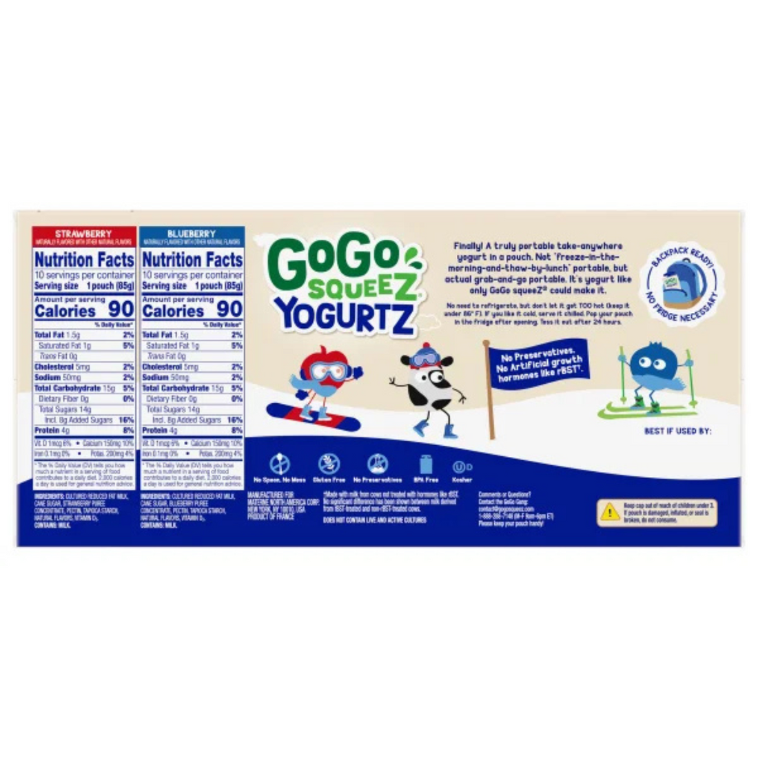 GoGo SqueeZ YogurtZ, Variety Pack, 3 oz, 20-count