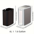 6L Stainless Steel Bathroom Trash Can with Pedal & 60 Bags - Zornits
