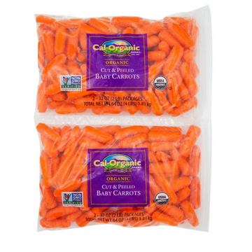 Organic Peeled Carrots, 2 lbs, 2-count