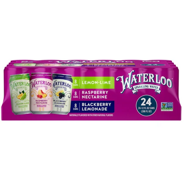 Waterloo Sparkling Water, Variety Pack, 12 fl oz, 24-count