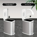 6L Stainless Steel Bathroom Trash Can with Pedal & 60 Bags - Zornits