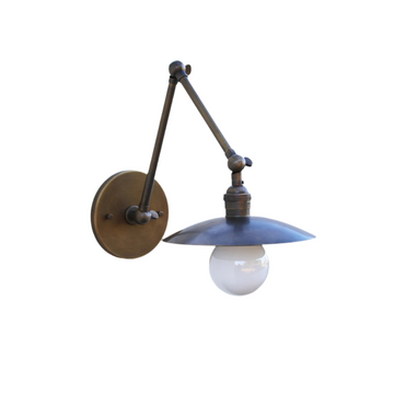 3-Brass Swivel Wall Light with 8" Dome Shade
