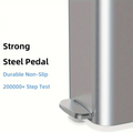 6L Stainless Steel Bathroom Trash Can with Pedal & 60 Bags - Zornits