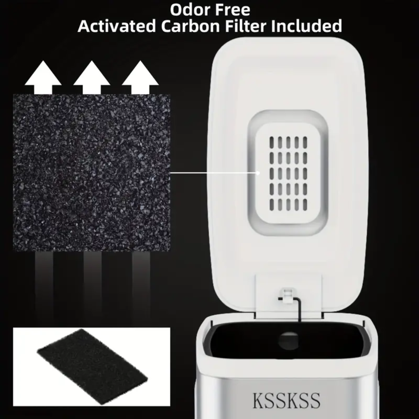 6L Stainless Steel Bathroom Trash Can with Pedal & 60 Bags - Zornits