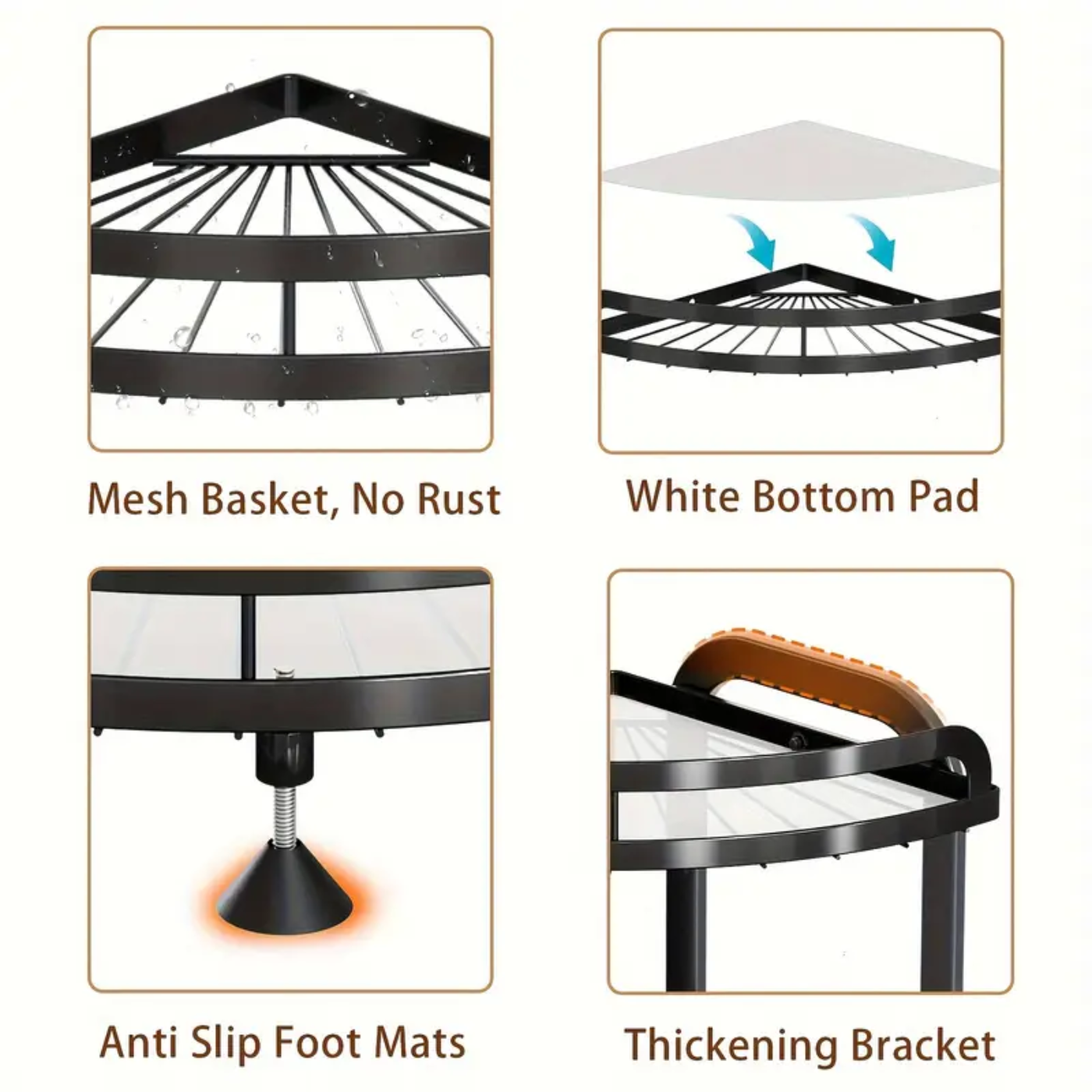 2-Tier Corner Bathroom Organizer Shelf - Zornits