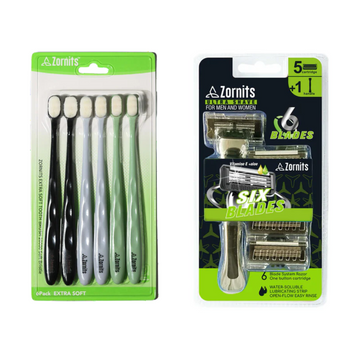 Zornits™ Sensitive Care Duo: Toothbrush & Razor Combo