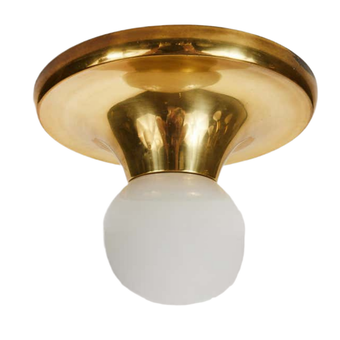 Flush Mount Ceiling Raw Brass Lamp – Handmade Vintage Style