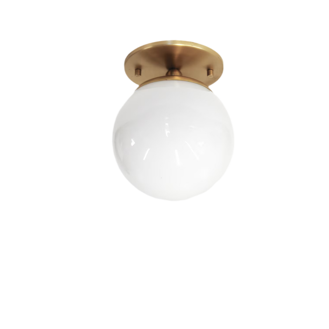 Flush Mount Ceiling Raw Brass Lamp - Handmade Vintage