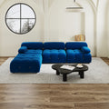Urban Classic Modular Sofa, Comfort Modular 104-Inch Velvet L-Shaped Sectionals 4-Seaters