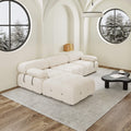 Urban Classic Modular Sofa, Comfort Modular 104-Inch Velvet L-Shaped Sectionals 4-Seaters, Beige