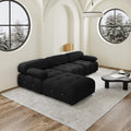 Urban Classic Modular Sofa, Comfort Modular 104-Inch Velvet L-Shaped Sectionals 4-Seaters, Black