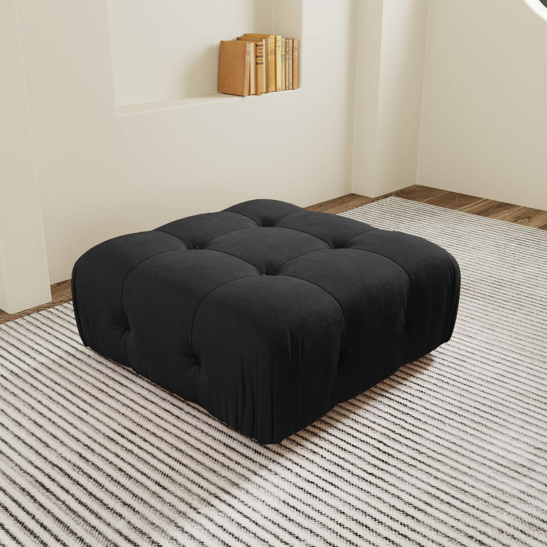 Urban Classic Modular Sofa, Modular Cozy 35-Inch Velvet Ottomans 1-Seaters, Dark Blue