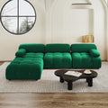 Urban Classic Modular Sofa, Comfort Modular 104-Inch Velvet L-Shaped Sectionals 4-Seaters, Green