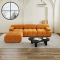 Urban Classic Modular Sofa, Comfort Modular 104-Inch Velvet L-Shaped Sectionals 4-Seaters, Orange