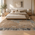 100% Hand Knotted Wool Rug in a bedroom