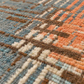Mystique Grafton Grey Orange Oversized Area Rug For your Home, close up of the texture