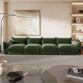 Urban Sectional Sofa, Comfortable Spacious 130-Inch Chenille Sleepers 4-Seaters, Green