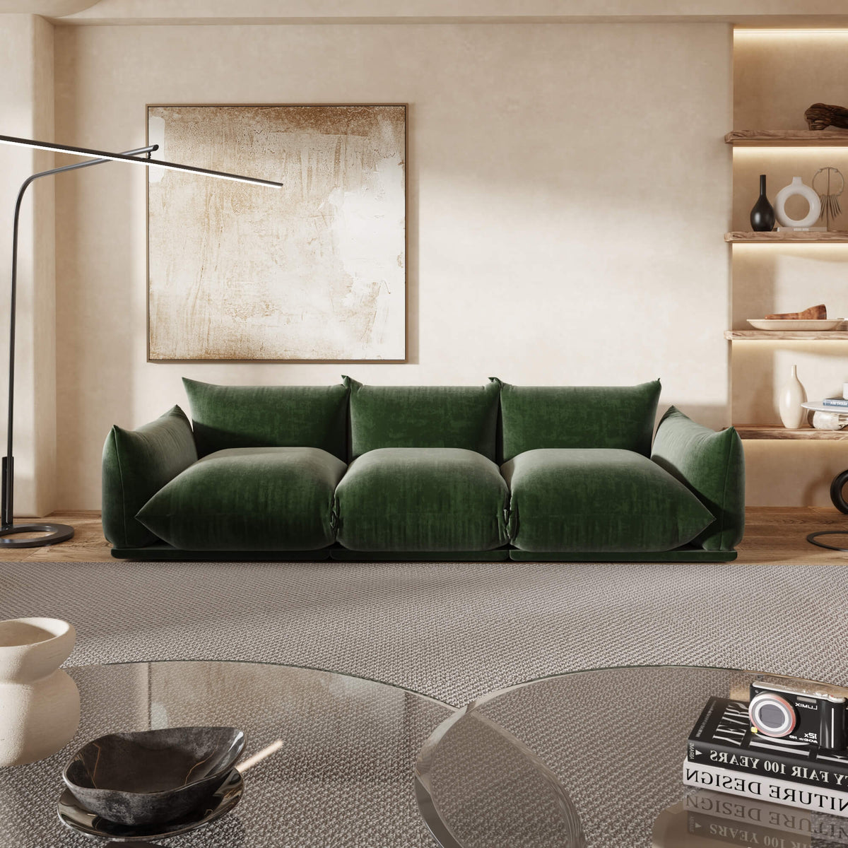 Urban Sectional Sofa, Modular Flexibility 104-Inch Chenille L-Shaped Sectionals 4-Seaters