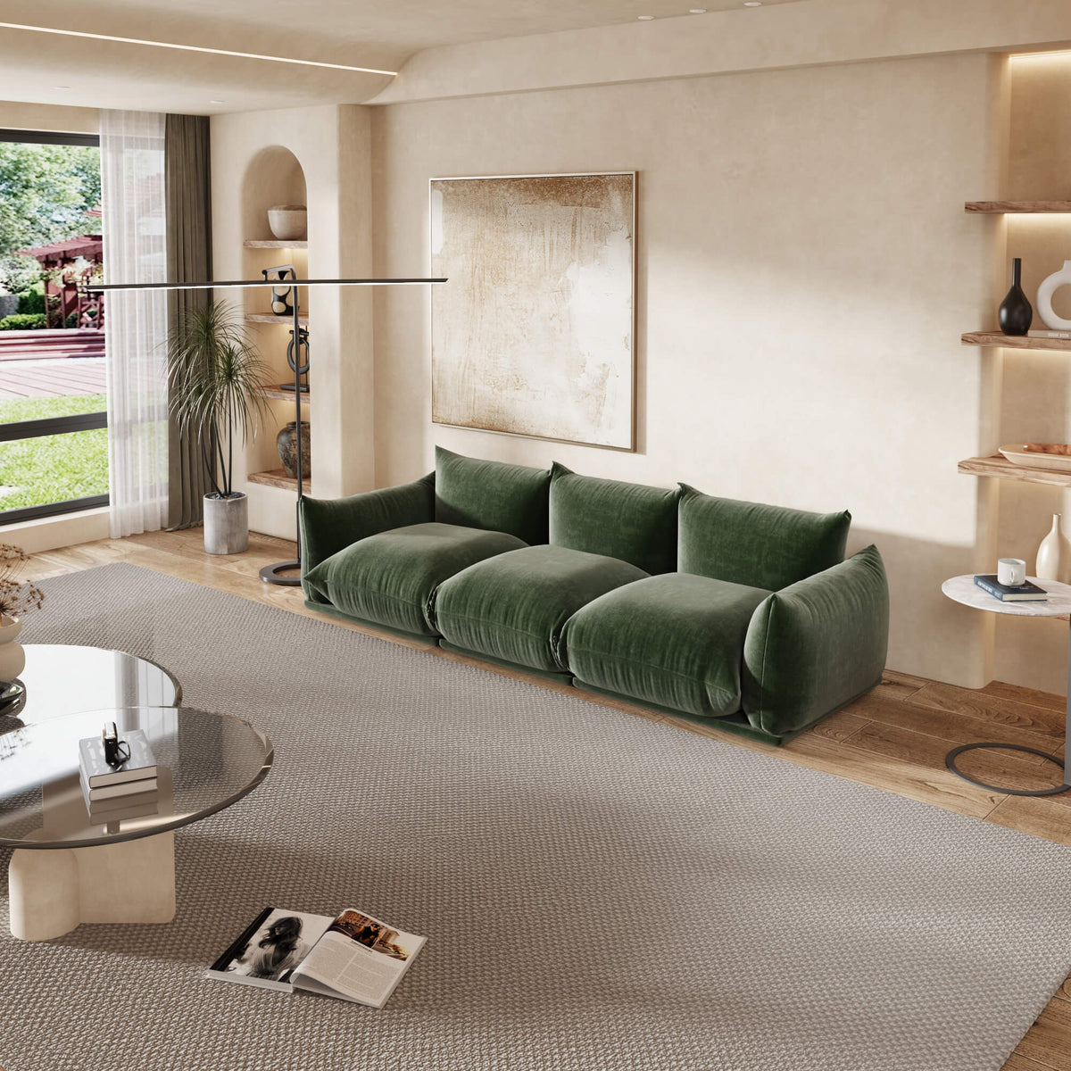 Urban Sectional Sofa, Plush Durability 104-Inch Chenille L-Shaped Sectionals 3-Seaters
