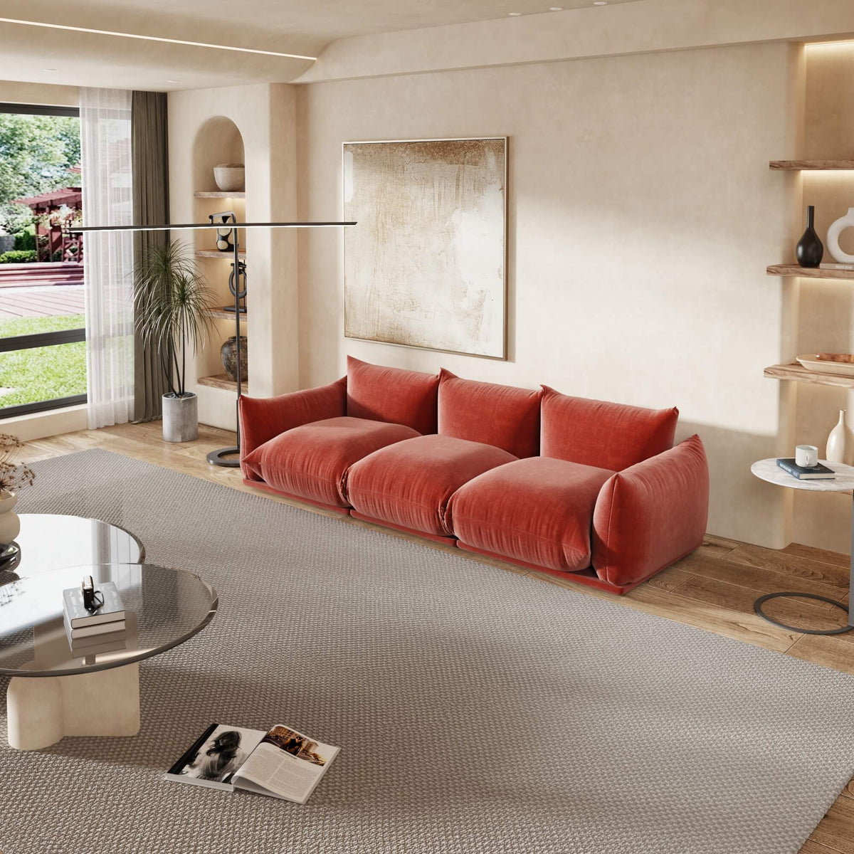 Urban Sectional Sofa, Plush Durability 104-Inch Chenille L-Shaped Sectionals 3-Seaters