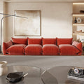 Urban Sectional Sofa, Comfortable Spacious 130-Inch Chenille Sleepers 4-Seaters, Orange