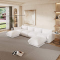 Urban Sectional Sofa, Plush Comfort 27-Inch Chenille Ottomans 1-Seaters