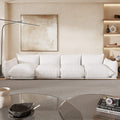 Urban Sectional Sofa, Comfortable Spacious 130-Inch Chenille Sleepers 4-Seaters, Beige