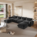 Urban Sectional Sofa, Plush Comfort 27-Inch Chenille Ottomans 1-Seaters