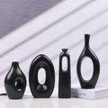 4-Piece White Ceramic Boho Vase Set - Zornits