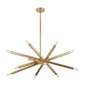 12-Light Stilnovo Chandelier – Handmade Raw Brass Ceiling Lamp in polished brass