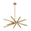 12-Light Stilnovo Chandelier – Handmade Raw Brass Ceiling Lamp in brushed brass