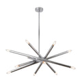 12-Light Stilnovo Chandelier – Handmade Raw Brass Ceiling Lamp in polished chrome