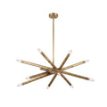 12-Light Stilnovo Chandelier – Handmade Raw Brass Ceiling Lamp in Raw Brass