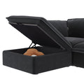 Sky Classic Linen Cloud Sofa, Modular Washable 122-Inch Linen L-Shaped Sectionals 4-Seaters