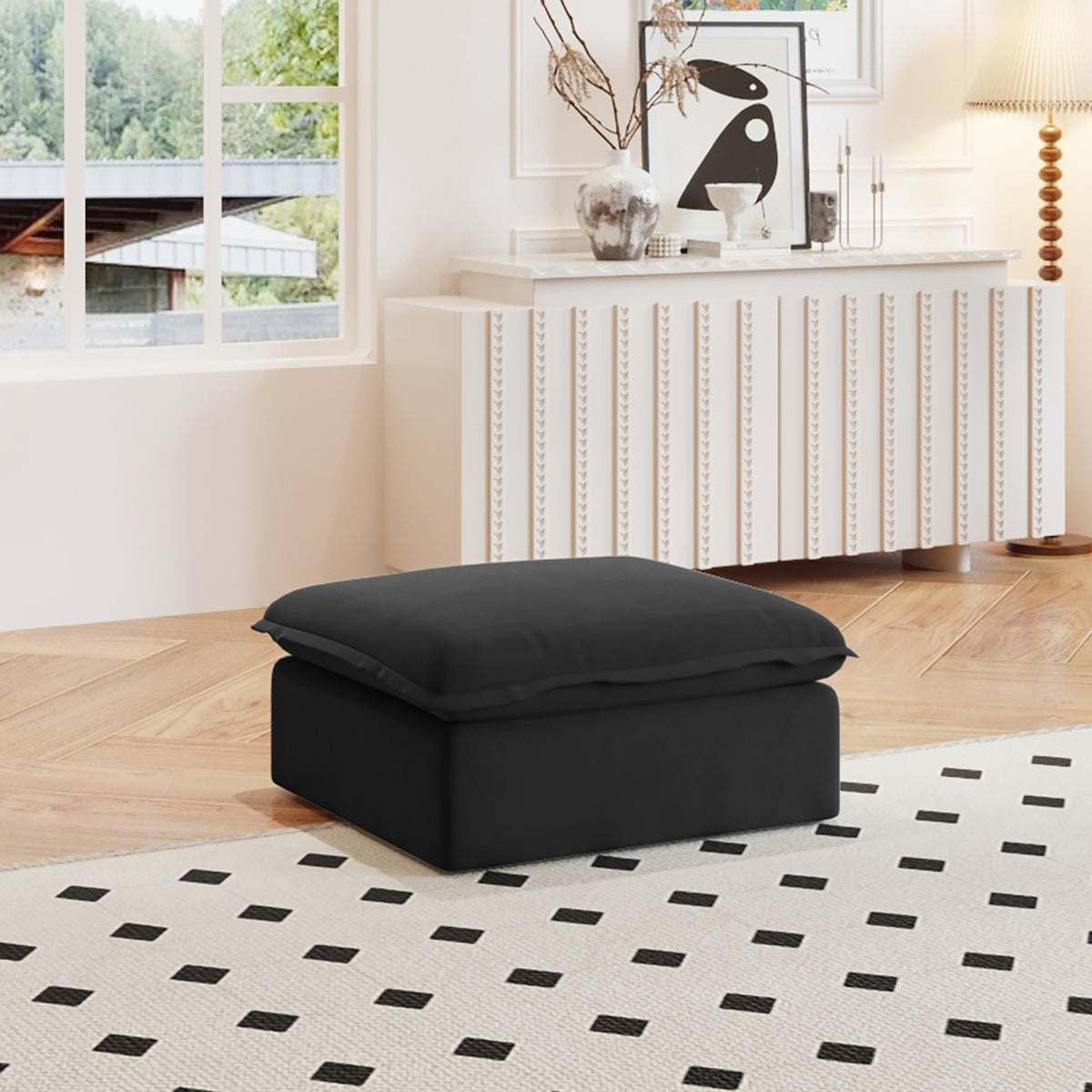 Sky Classic Linen Cloud Sofa, Linen Sectional Sofa Slipcovers - Replacement Covers Only, Black